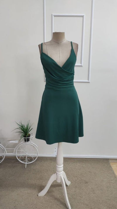Rochie Scurtă din Janjan pentru Femei, Atârnată, Guler Croisé, 35177