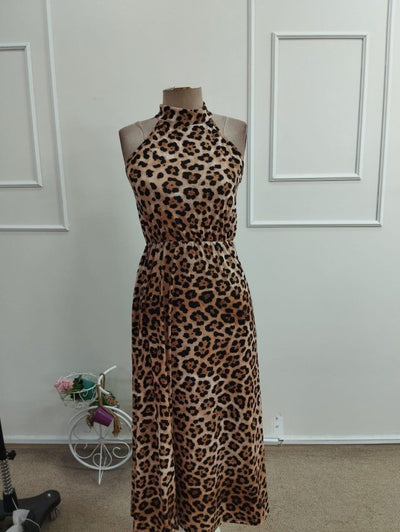 Kadın Omuzlardan Açık Daire Yaka Desenli Maxi Süprem Elbise , 35187