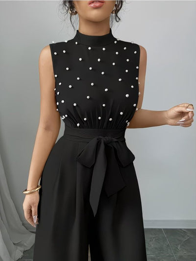 Kadın Balıkçı Yaka Kolsuz Incili Beli Kuşaklı Uzun Janjan Tulum, 35235
