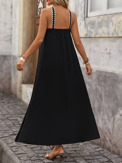 Rochie crep Janjan lunga pentru femei cu elastic diagonal in fata si umerii goi, 35429