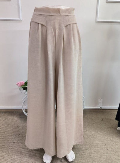 Pantaloni Lungi cu Talie Înaltă, Largi spre Margine, 35489