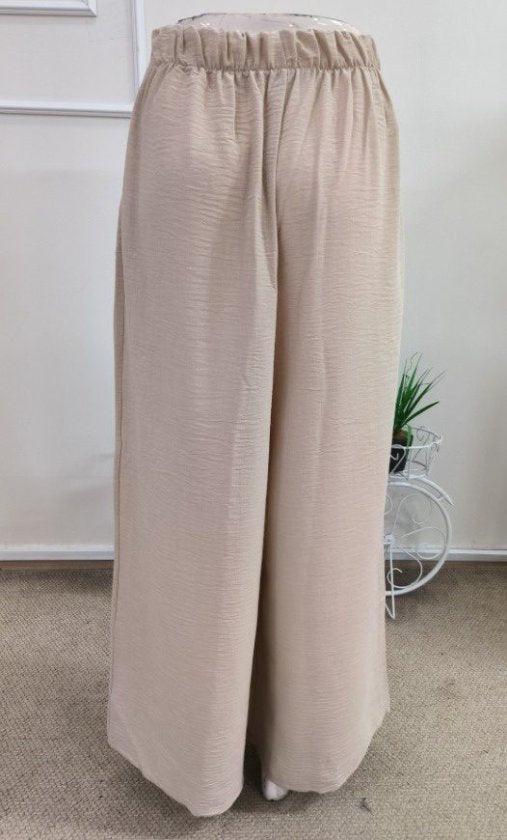 Pantaloni Lungi cu Talie Înaltă, Largi spre Margine, 35489