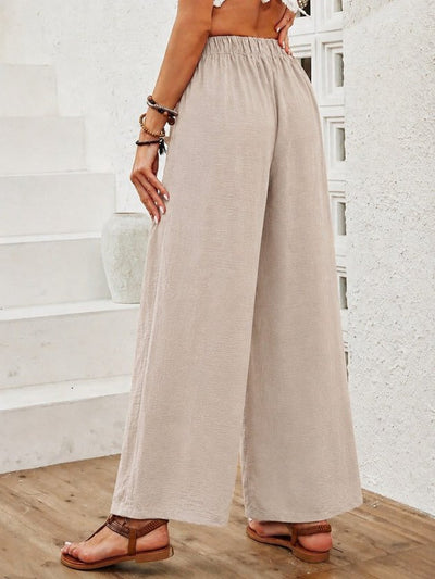 Pantaloni Lungi cu Talie Înaltă, Largi spre Margine, 35489
