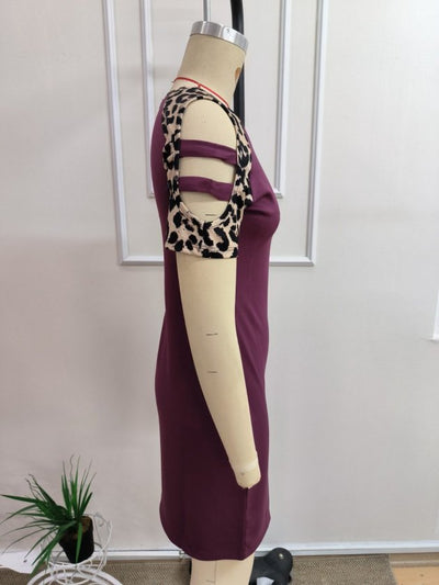 Rochie modal scurta pentru femei cu maneca scurta, guler rotund, snur decorativ pe umeri, 35731