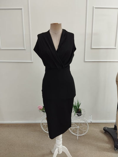 Rochie crepon scurtă wrap, fără curea, 37517
