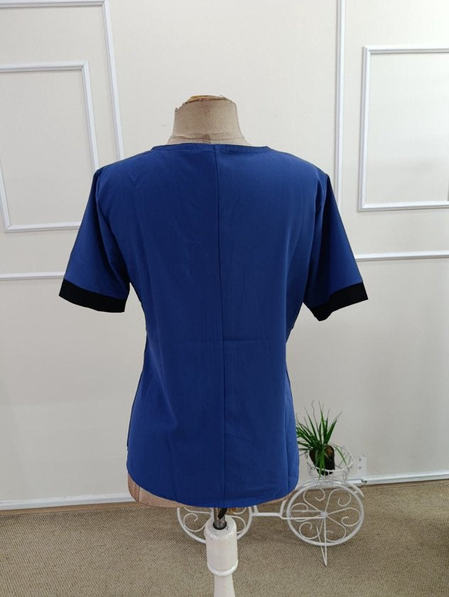 Bluz Dubai pentru femei cu maneca scurta, guler asimetric, nasturi si detalii, 35799