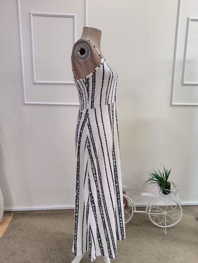 Rochie lungă din bumbac pentru femei, bretele, model cu tăieturi, 35923