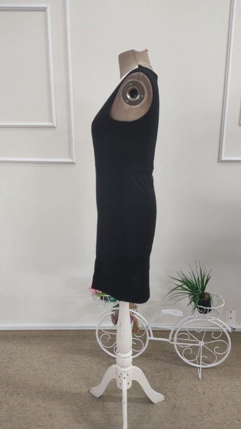 Rochie scurtă din crepe pentru femei, bretele, guler V, 35990