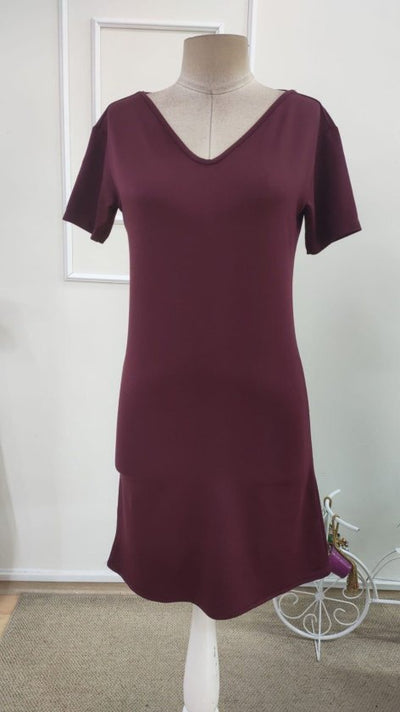 Rochie din viscoză două fire pentru femei, mânecă scurtă, detaliu dantelă pe spate, scurtă, 36098
