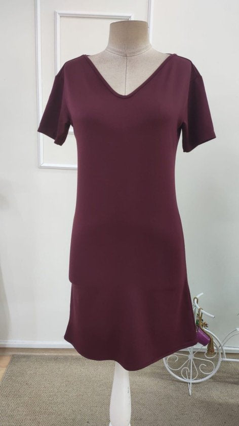 Rochie din viscoză două fire pentru femei, mânecă scurtă, detaliu dantelă pe spate, scurtă, 36098