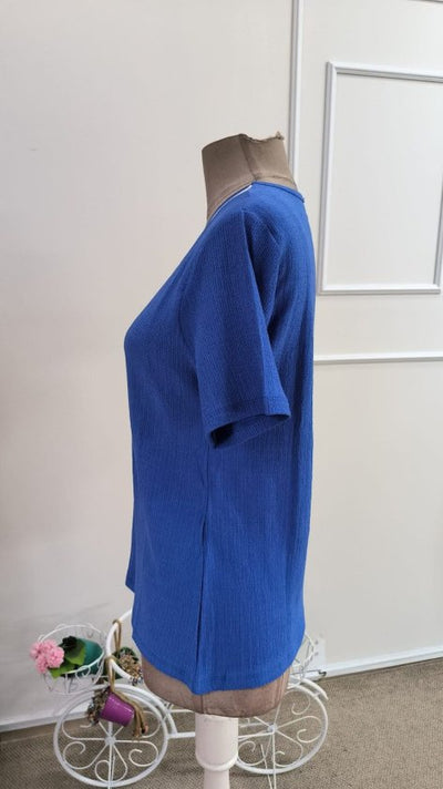 Bluza femininǎ din Bürümcük, cu mâneci scurte, guler V, 36150