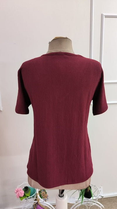 Bluza femininǎ din Bürümcük, cu mâneci scurte, guler V, 36151