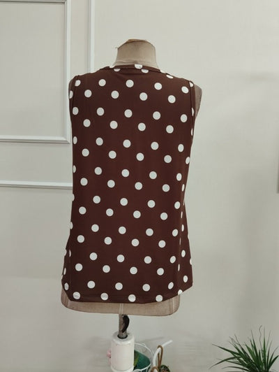 Bluza femininǎ din Super, cu bretele, guler V, cu model puncte, 36317