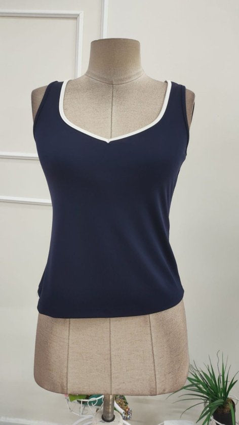 Bluza femininǎ din Neoprene, cu bretele, guler V în formă de inimă, 36324