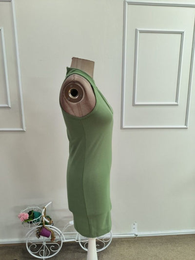 Rochie scurtă femininǎ din Krep importat, cu mâneci raglan, detaliu cu inel la gât, 36354