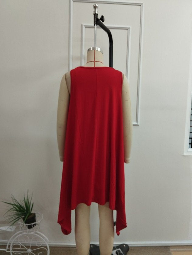 Rochie scurtă femininǎ din Vizcoză, cu bretele, guler V, decupaj asimetric, 36378