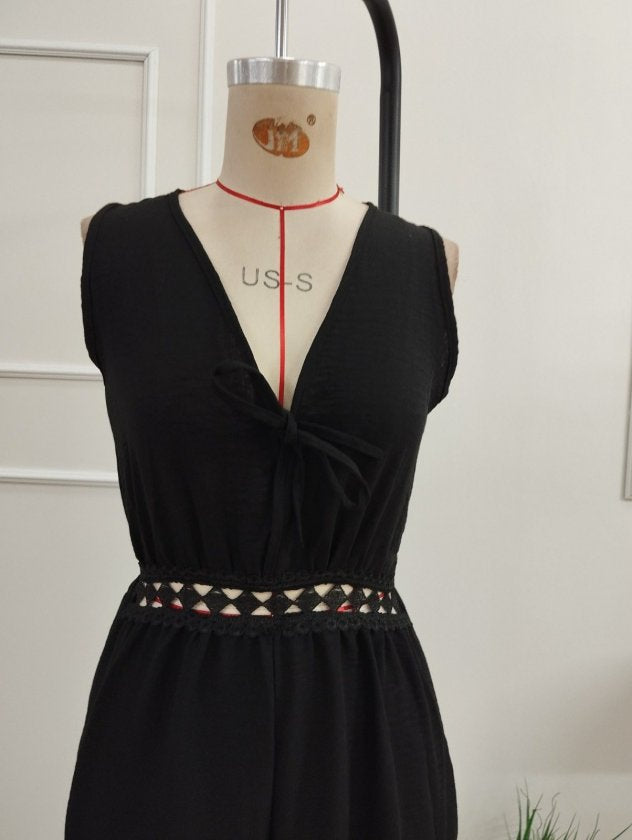 Costum feminin fără mâneci, cu șnur în față, talie cu dantelă, lungă, din Pera, 36455