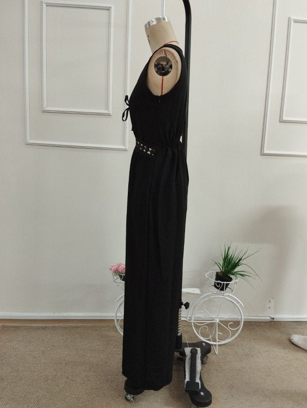 Costum feminin fără mâneci, cu șnur în față, talie cu dantelă, lungă, din Pera, 36455