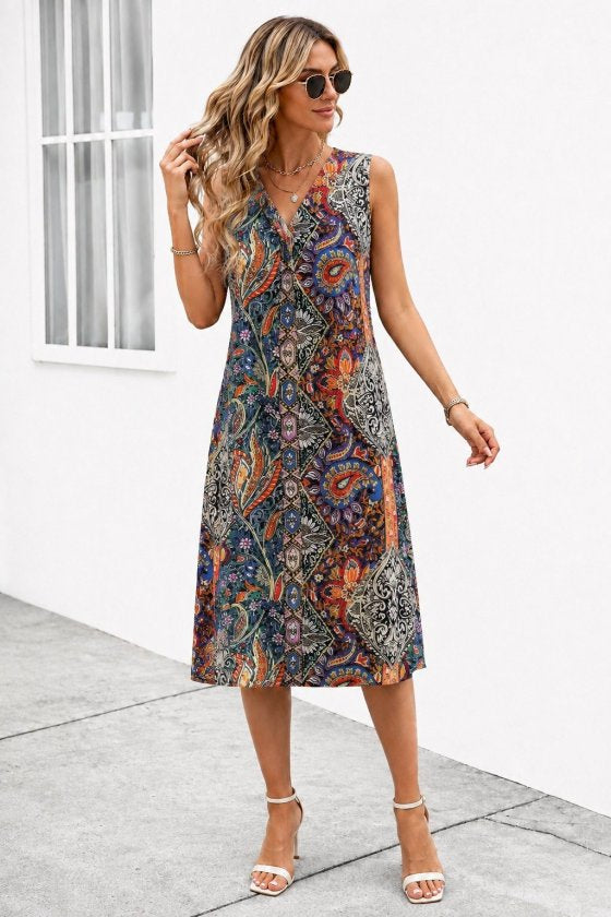 Rochie scurtă de damă, din suprafin tricot, fără mâneci, cu decolteu în V și model, 36695