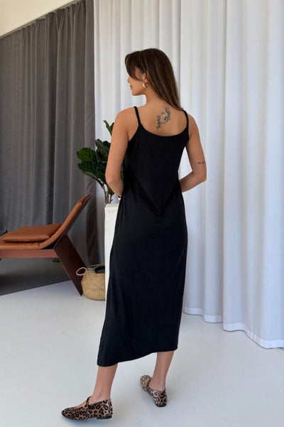 Rochie din Viscon, Femeie, Cureluțe, Tăieturi Laterale, 36825