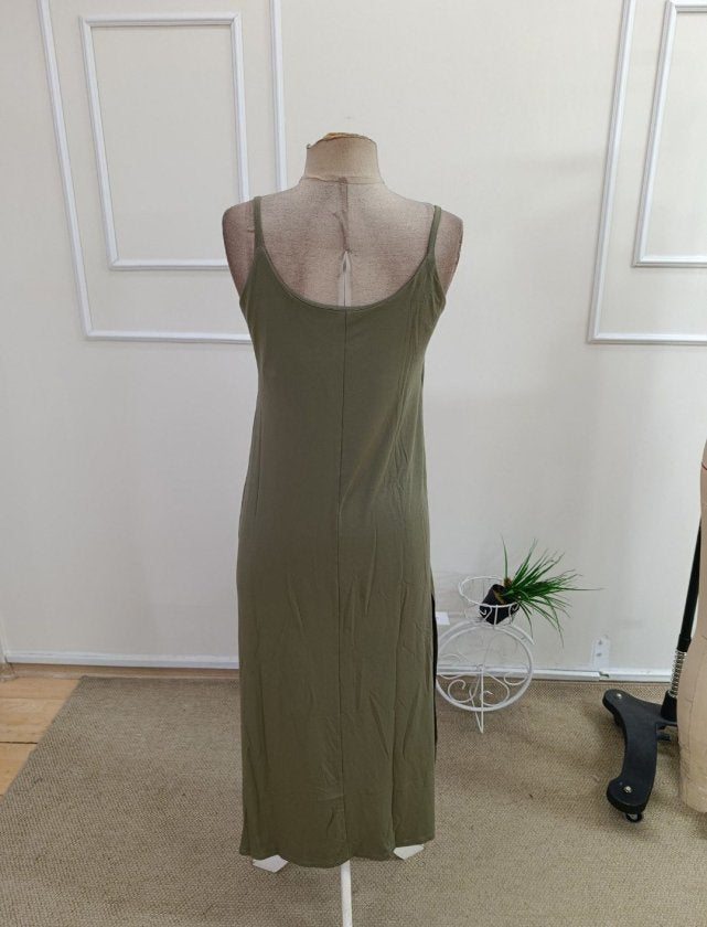 Rochie din Viscon, Femeie, Cureluțe, Tăieturi Laterale, 36826