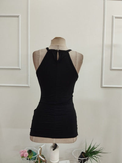 Bluză din Viscon, Femeie, Gât Rotund, Model Leopard pe o Parte, 36830