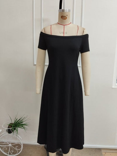 Rochie Modal Midi cu Gât Madonna, 36996