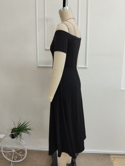Rochie Modal Midi cu Gât Madonna, 36996