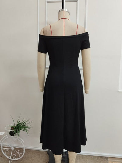Rochie Modal Midi cu Gât Madonna, 36996