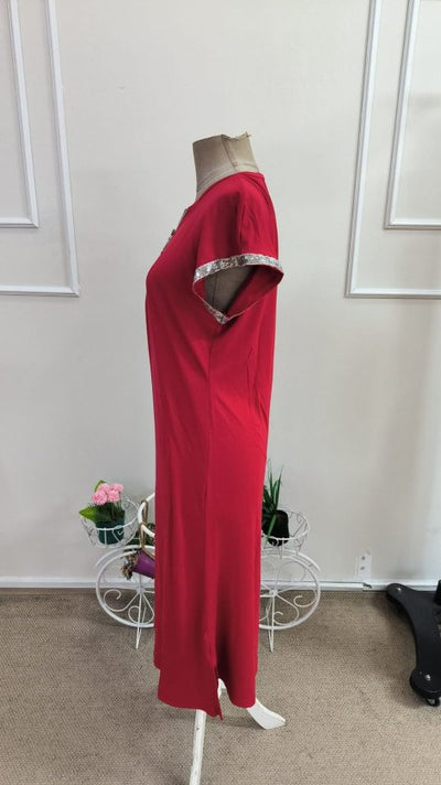 Rochie Midi Viscozë cu Mâneci Scurte, Fermoar la Gât, 37099