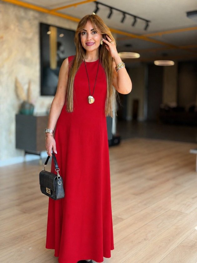 Rochie Viscozë Maxi fără Mâneci, 37104