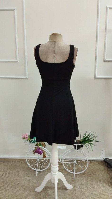 Rochie scurtă Modal cu bretele pentru femei, gât pătrat, 37142