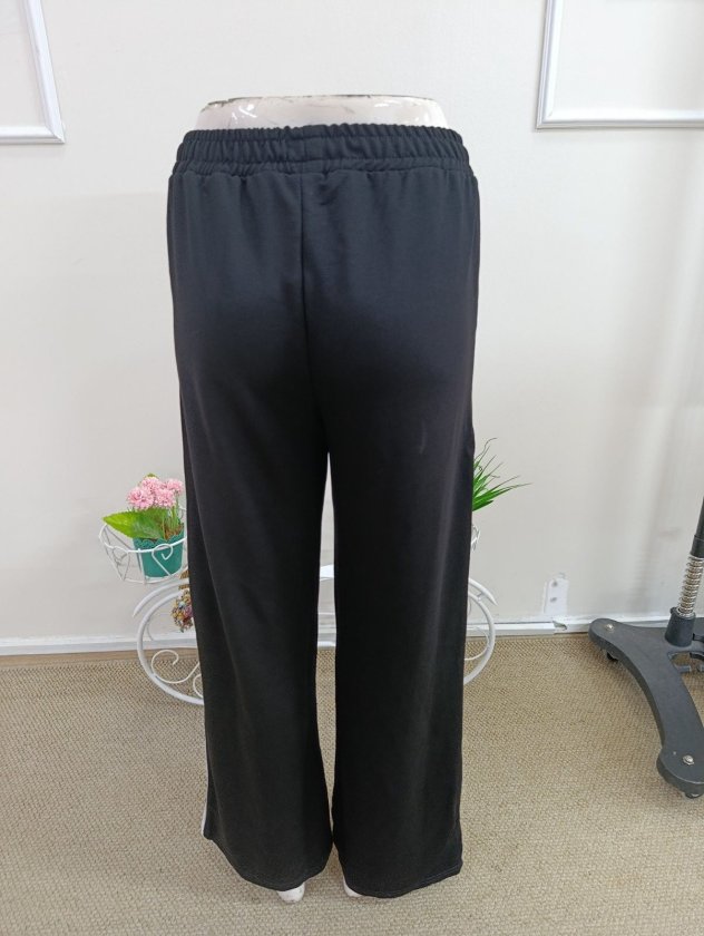 Pantalon de trening Viscon din doi fire pentru femei cu talie înaltă, detaliu benzi laterale, 37160