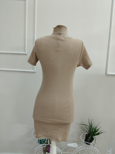 Rochie scurtă Corset pentru femei cu mâneci scurte, gât rotund, butoni, 37173