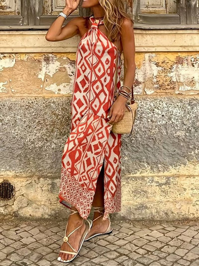 Rochie lungă Suprem pentru femei cu umerii goi, bretele prin gât, model, 37193