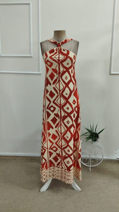 Rochie lungă Suprem pentru femei cu umerii goi, bretele prin gât, model, 37193