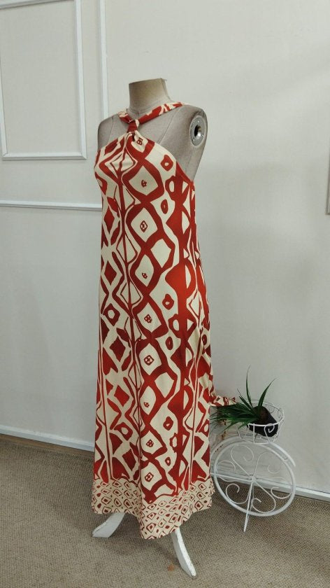 Rochie lungă Suprem pentru femei cu umerii goi, bretele prin gât, model, 37193