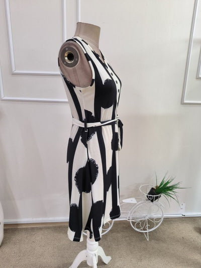 Rochie scurtă Suprem pentru femei fără mâneci, guler V, talie cu strângere, model, 37212
