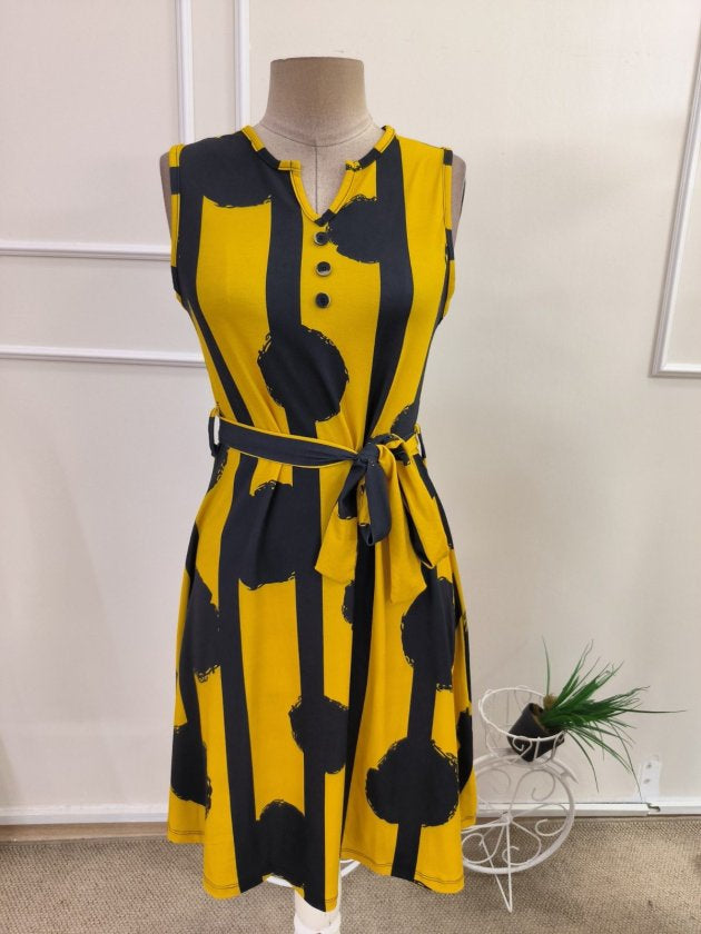 Rochie scurtă Suprem pentru femei fără mâneci, guler V, talie cu strângere, model, 37213