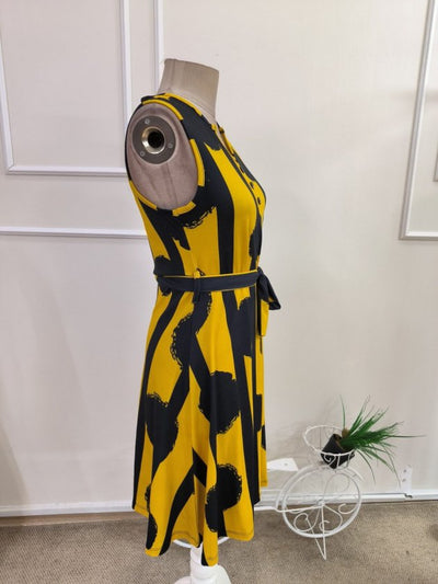 Rochie scurtă Suprem pentru femei fără mâneci, guler V, talie cu strângere, model, 37213