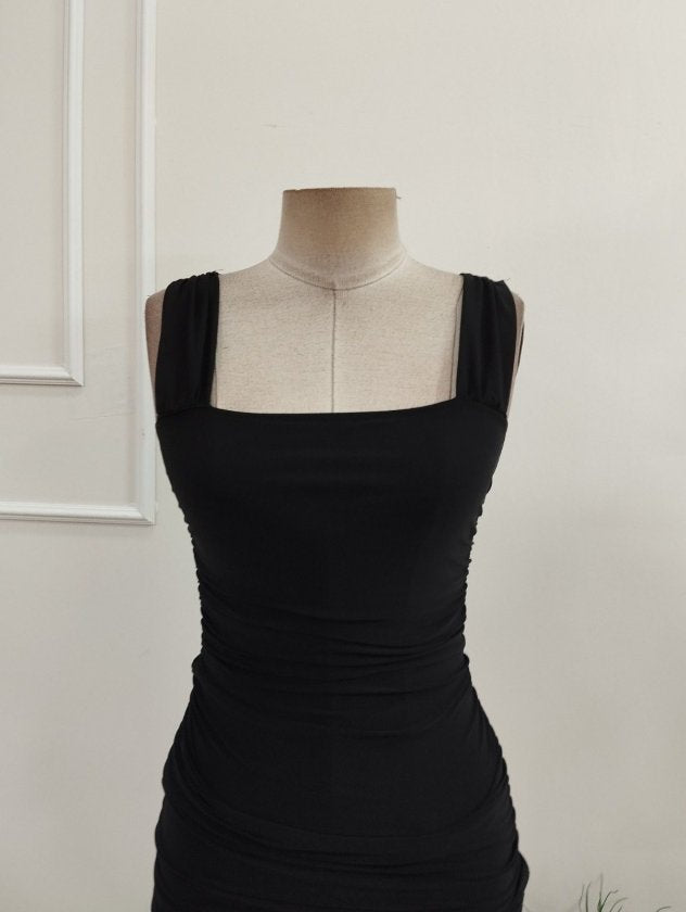 Rochie Sandy cu bretele groase pentru femei, plisă, 37214