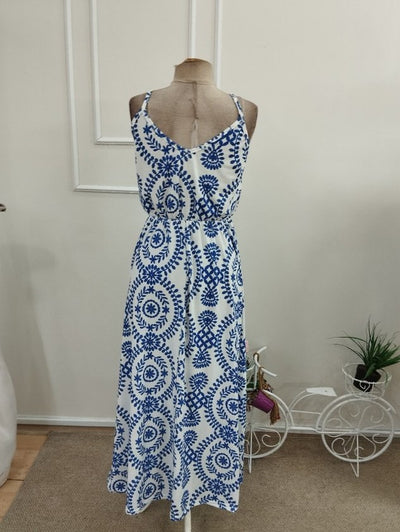 Rochie lungă Suprem pentru femei cu bretele din sârmă, guler V, butoni, model, 37221
