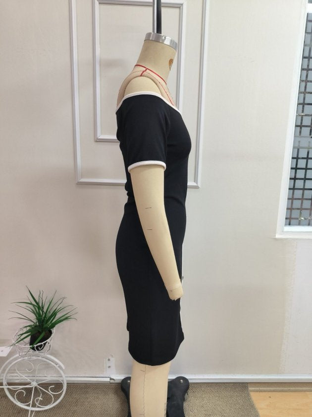 Rochie scurtă din Janjan Crep pentru femei cu umerii goi și detaliu panglică, 37257