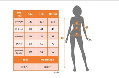 Rochie lungă din stofă crepon mânecă lungă guler cruce cu plisuri și corset la talie, 37323