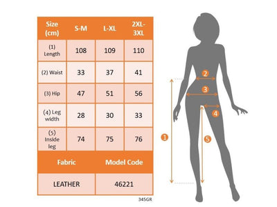 Pantalon din piele talie înaltă buzunare conic ușor evazat spre jos, 37373