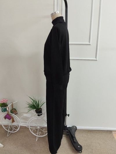 Compleu bluză tip barcă din viscoză dublă cu mâneci lungi și pantalon, 37415