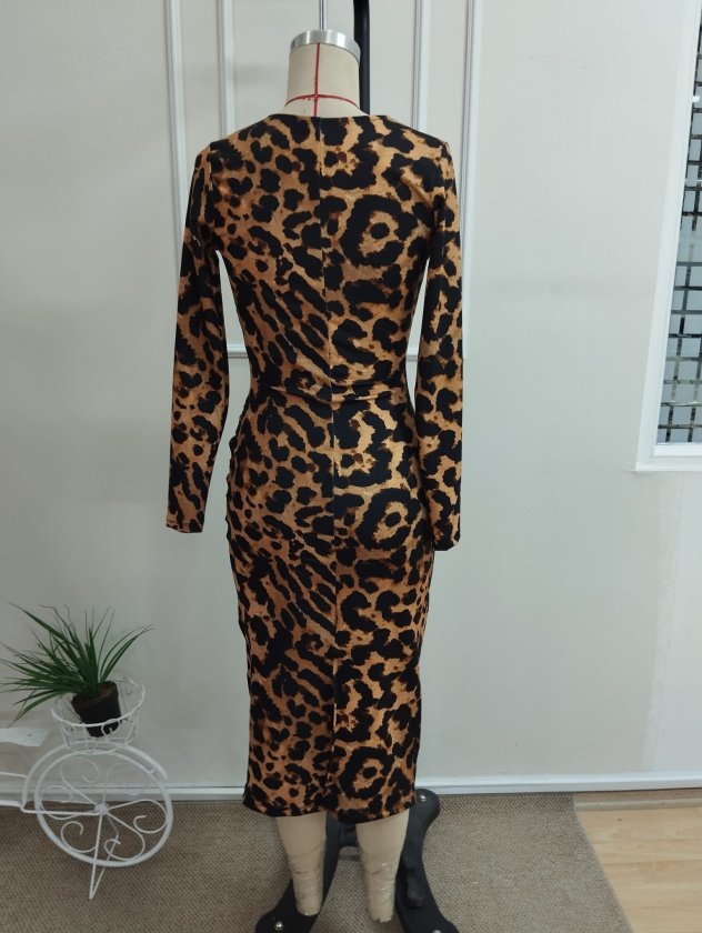 Rochie midi din bumbac pentru femei cu mâneci lungi, gât de dantelă, ciorapă pe spate, model, 37533
