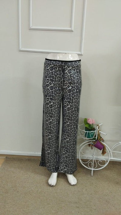 Pantaloni pentru femei cu talie înaltă, fermoar lateral, model cu paiete, 37614