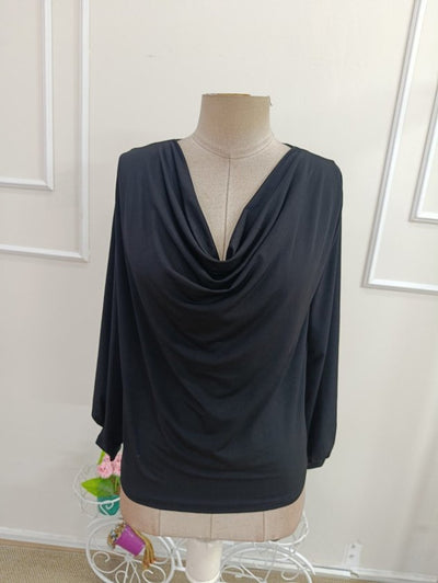 Bluz de damă, Sandy, cu mânecă lungă și guler șal, 37808