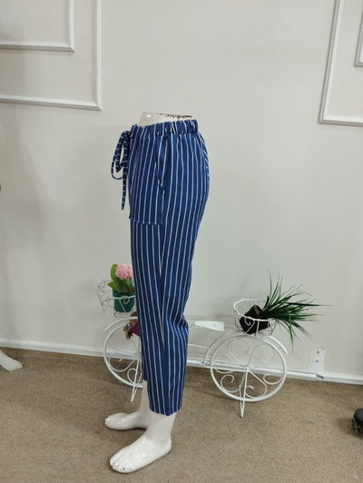 Kadın Yüksek Bel Bağcıklı Leopar Desenli Modal Pantolon, 38405